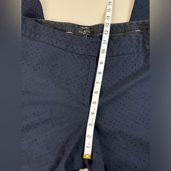 Talbots Hampshire Ankle Navy with black velour polkadot pattern women’s 14 P - Picture 8 of 13